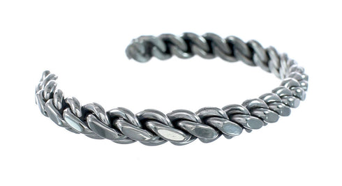 Navajo Genuine Twisted Sterling Silver Cuff Bracelet JX128764